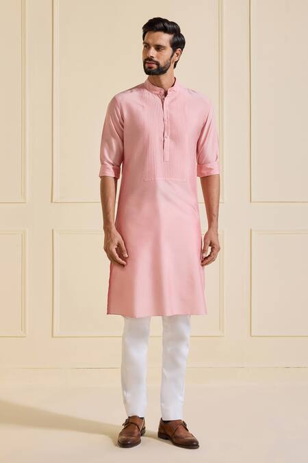 Shop Raghavendra Rathore Jodhpur Pink Viscose, Silk Chandni Blush Kurta Online at Aza Fashions Shop_Raghavendra Rathore Jodhpur_Pink Viscose, Silk Chandni Blush Kurta _Online_at_Aza_Fashions
