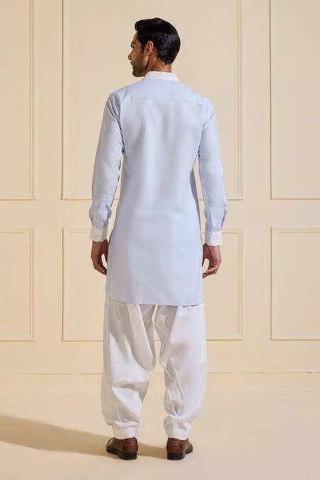 Shop Raghavendra Rathore Jodhpur Sky Blue Cotton Designer Kurta at Aza Fashions Shop_Raghavendra Rathore Jodhpur_Sky Blue Cotton Designer Kurta _at_Aza_Fashions