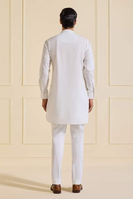 Raghavendra Rathore Jodhpur Pristine Elegance White Kurta 