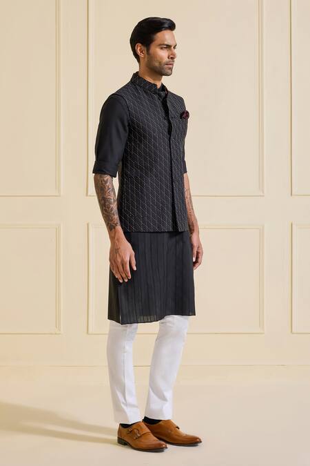 Buy Raghavendra Rathore Jodhpur Black Viscose, Silk Designer Nehru Jacket Online at Aza Fashions Buy_Raghavendra Rathore Jodhpur_Black Viscose, Silk Designer Nehru Jacket _Online_at_Aza_Fashions