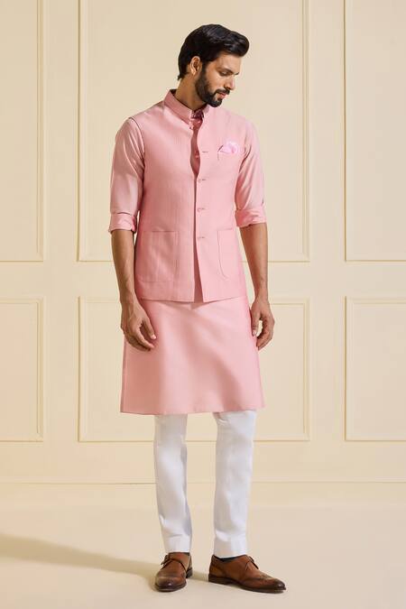 Buy Raghavendra Rathore Jodhpur Pink Viscose, Silk Chandni Blush Bespoke Nehru Jacket Online at Aza Fashions Buy_Raghavendra Rathore Jodhpur_Pink Viscose, Silk Chandni Blush Bespoke Nehru Jacket _Online_at_Aza_Fashions