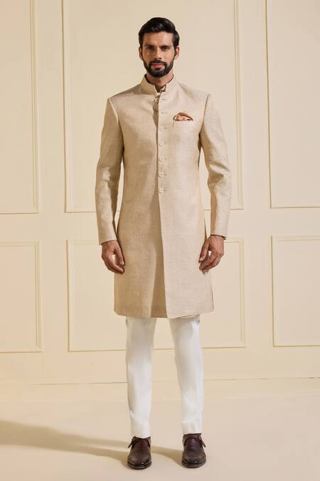 Shop Raghavendra Rathore Jodhpur Off White Silk Designer Sherwani Online at Aza Fashions Shop_Raghavendra Rathore Jodhpur_Off White Silk Designer Sherwani _Online_at_Aza_Fashions