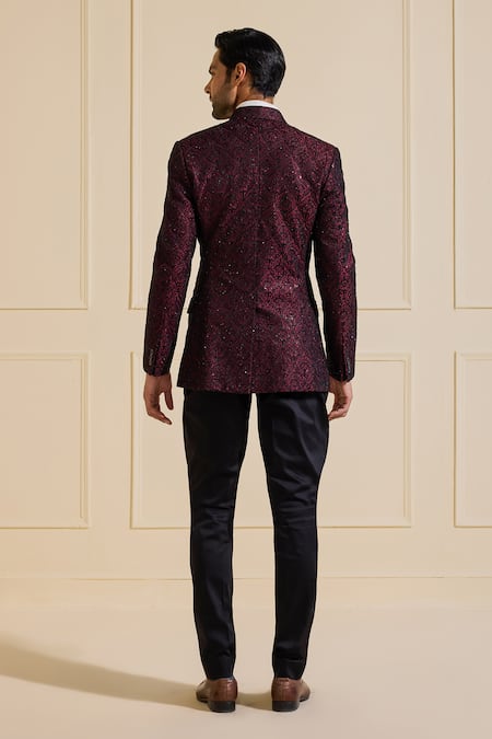 Raghavendra Rathore Jodhpur Maroon Bandhgala Jacket 