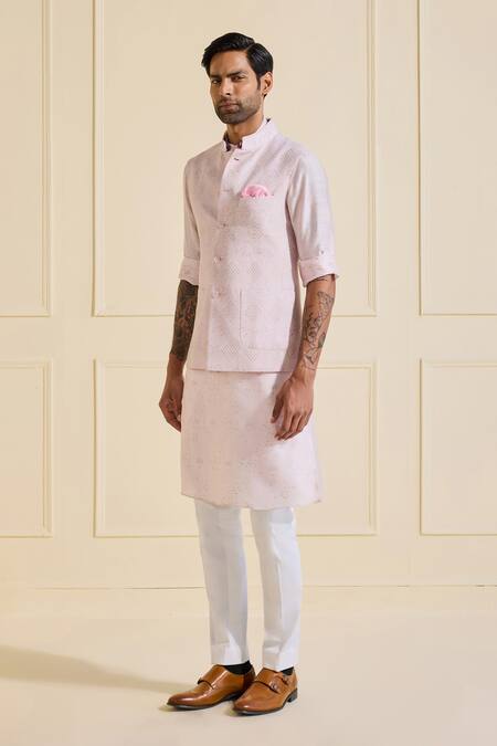 Buy Raghavendra Rathore Jodhpur Pink Viscose, Silk Luminous Bundi Set Online at Aza Fashions Buy_Raghavendra Rathore Jodhpur_Pink Viscose, Silk Luminous Bundi Set _Online_at_Aza_Fashions