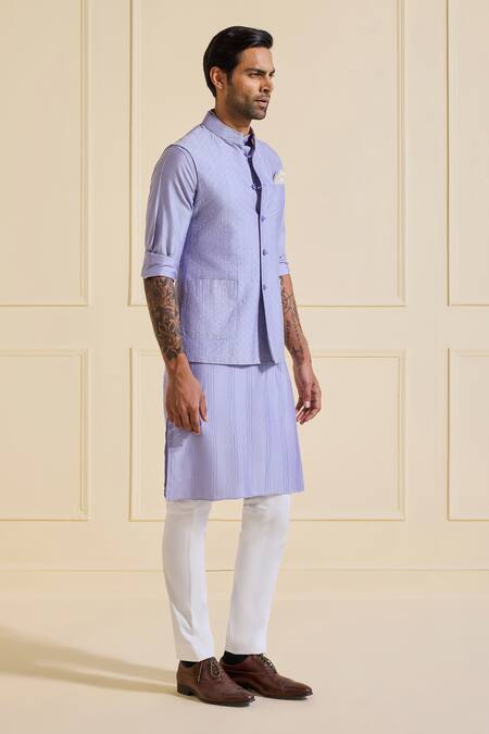 Buy Raghavendra Rathore Jodhpur Lavender Viscose, Silk Ethereal Periwinkle Aura Bundi Online at Aza Fashions Buy_Raghavendra Rathore Jodhpur_Lavender Viscose, Silk Ethereal Periwinkle Aura Bundi _Online_at_Aza_Fashions