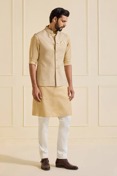 Buy Raghavendra Rathore Jodhpur Beige Viscose, Silk Textured Nehru Jacket Set Online at Aza Fashions Buy_Raghavendra Rathore Jodhpur_Beige Viscose, Silk Textured Nehru Jacket Set_Online_at_Aza_Fashions