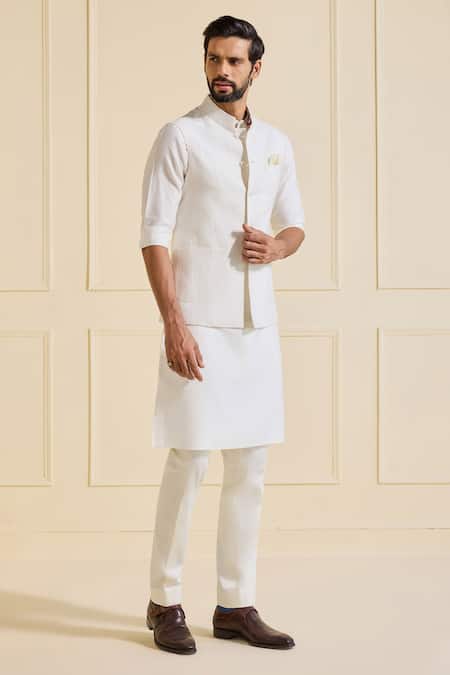 Buy Raghavendra Rathore Jodhpur White Viscose, Silk Opulent Ivory Nehru Jacket Set Online at Aza Fashions Buy_Raghavendra Rathore Jodhpur_White Viscose, Silk Opulent Ivory Nehru Jacket Set _Online_at_Aza_Fashions