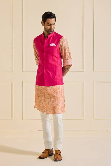 Buy Raghavendra Rathore Jodhpur Pink Dupion, Silk Tailored Nehru Jacket Online at Aza Fashions Buy_Raghavendra Rathore Jodhpur_Pink Dupion, Silk Tailored Nehru Jacket _Online_at_Aza_Fashions
