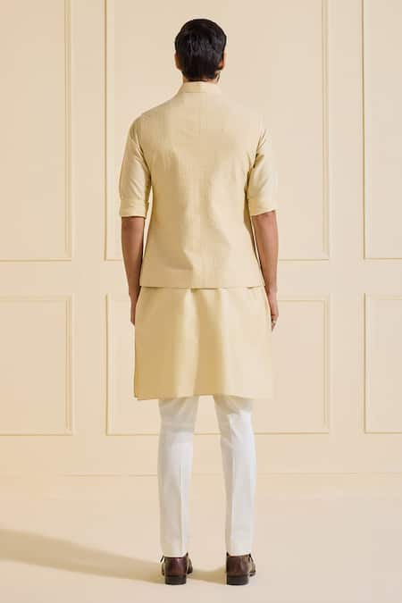 Shop Raghavendra Rathore Jodhpur Beige Viscose, Silk Light Nehru Jacket Set at Aza Fashions Shop_Raghavendra Rathore Jodhpur_Beige Viscose, Silk Light Nehru Jacket Set _at_Aza_Fashions