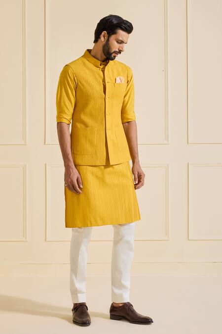 Buy Raghavendra Rathore Jodhpur Yellow Viscose Sunlit Splendour Nehru Jacket Set Online at Aza Fashions Buy_Raghavendra Rathore Jodhpur_Yellow Viscose Sunlit Splendour Nehru Jacket Set _Online_at_Aza_Fashions