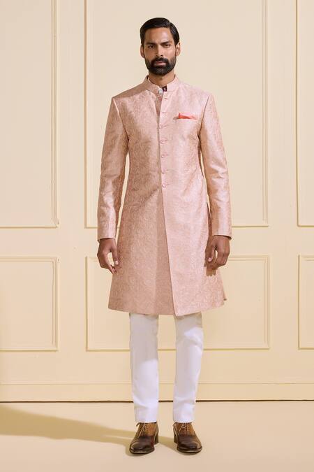 Buy Raghavendra Rathore Jodhpur Gold Brocade Designer Sherwani Online at Aza Fashions Buy_Raghavendra Rathore Jodhpur_Gold Brocade Designer Sherwani _Online_at_Aza_Fashions