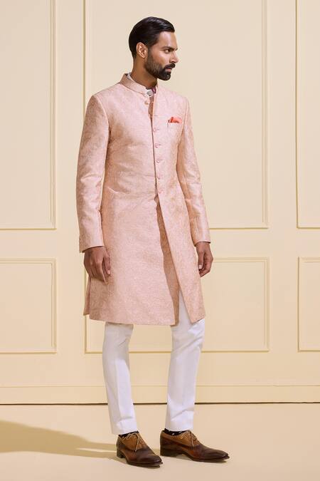 Shop Raghavendra Rathore Jodhpur Gold Brocade Designer Sherwani Online at Aza Fashions Shop_Raghavendra Rathore Jodhpur_Gold Brocade Designer Sherwani _Online_at_Aza_Fashions