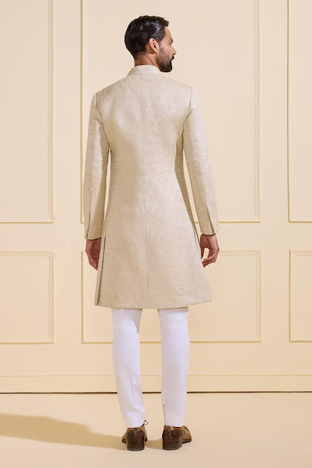 Shop Raghavendra Rathore Jodhpur Off White Brocade Embroidery Designer Sherwani at Aza Fashions Shop_Raghavendra Rathore Jodhpur_Off White Brocade Embroidery Designer Sherwani _at_Aza_Fashions