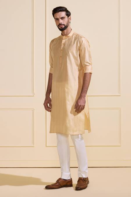 Buy Raghavendra Rathore Jodhpur Gold Silk Embroidery Light Designer Kurta Online at Aza Fashions Buy_Raghavendra Rathore Jodhpur_Gold Silk Embroidery Light Designer Kurta _Online_at_Aza_Fashions