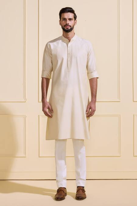 Raghavendra Rathore Jodhpur Beige Silk Lightweight Ethnic Kurta Online at Aza Fashions Raghavendra Rathore Jodhpur_Beige Silk Lightweight Ethnic Kurta _Online_at_Aza_Fashions