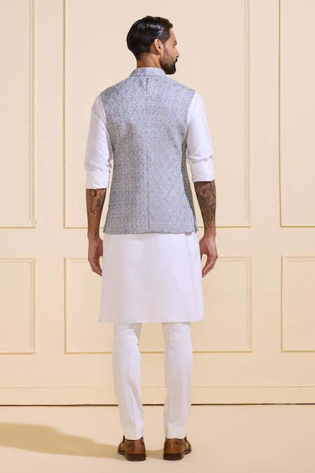 Raghavendra Rathore Jodhpur Textured Brocade Nehru Jacket 
