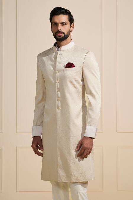 Buy Raghavendra Rathore Jodhpur Off White Suede Embroidery Classic Dukes Sherwani Online at Aza Fashions Buy_Raghavendra Rathore Jodhpur_Off White Suede Embroidery Classic Dukes Sherwani _Online_at_Aza_Fashions