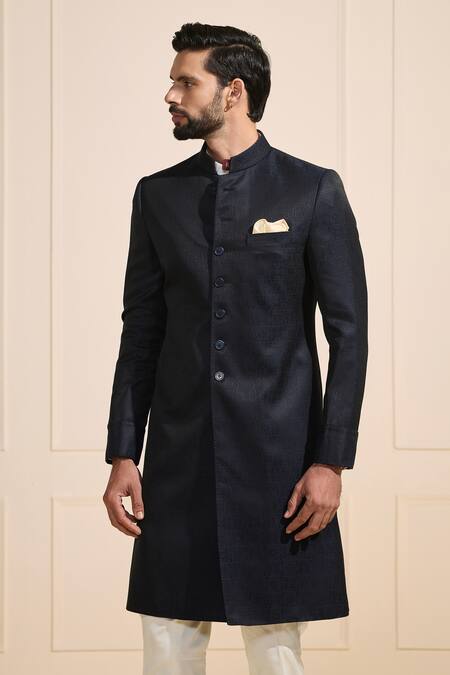 Buy Raghavendra Rathore Jodhpur Black Viscose Elite Minimal Sherwani Online at Aza Fashions Buy_Raghavendra Rathore Jodhpur_Black Viscose Elite Minimal Sherwani _Online_at_Aza_Fashions