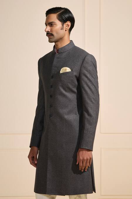 Buy Raghavendra Rathore Jodhpur Gray Suede Starlit Glitter Shadowed Grey Sherwani Online at Aza Fashions Buy_Raghavendra Rathore Jodhpur_Gray Suede Starlit Glitter Shadowed Grey Sherwani _Online_at_Aza_Fashions