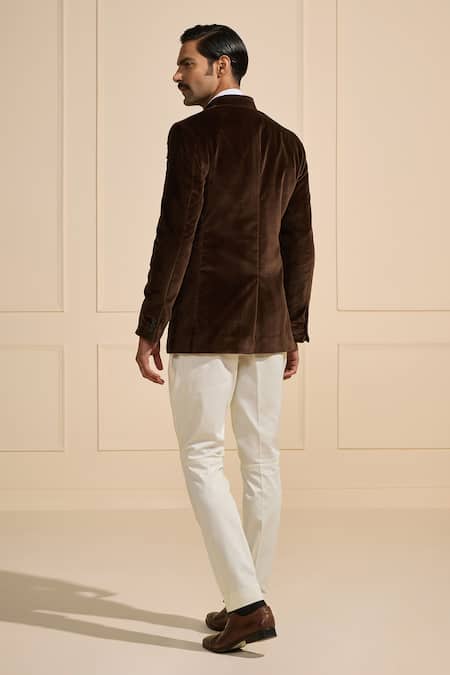 Raghavendra Rathore Jodhpur Regal Espresso Velvet Bandhgala 