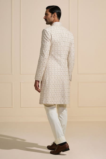 Raghavendra Rathore Jodhpur Designer White Monarchical Sherwani 