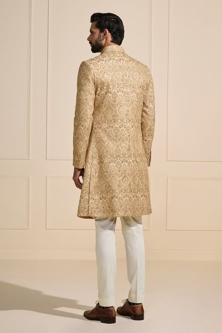 Raghavendra Rathore Jodhpur Gilded Gold Tapestry Royale Sherwani 