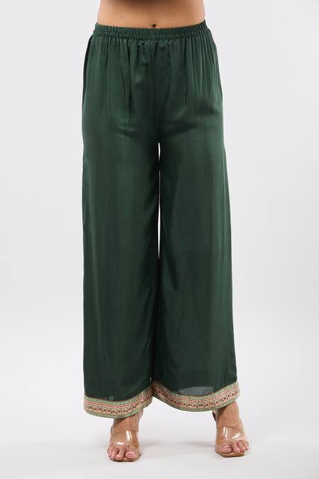 Samyukta Singhania_Green Silk Embroidery Round Neck Floral Print Anarkali Kurta Set_at_Aza_Fashions