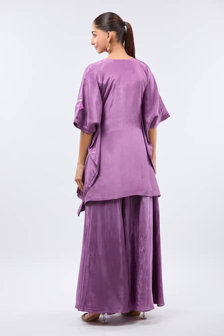Samyukta Singhania Purple Digital Handwork Kaftan Set 