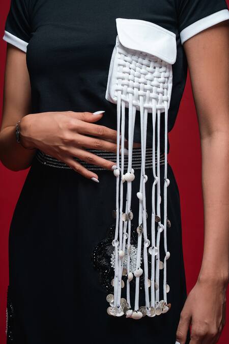 Buy_Khushboo Haran Borkar_Black Embroidery Round Neck Coastal Interlude Co-ord Set_Online_at_Aza_Fashions