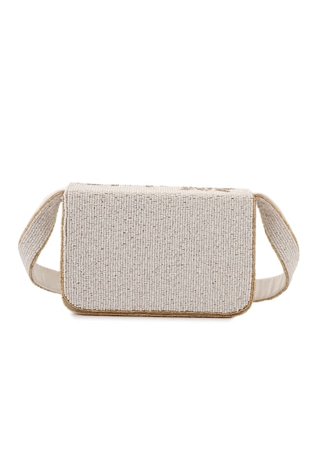 A Clutch Story Ivory & Gold Gleam Handbag 
