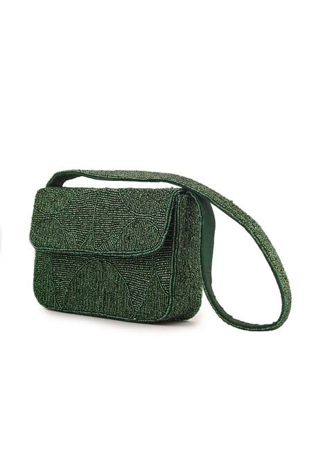 Buy_A Clutch Story_Green Beads Luxe Handbag _Online_at_Aza_Fashions