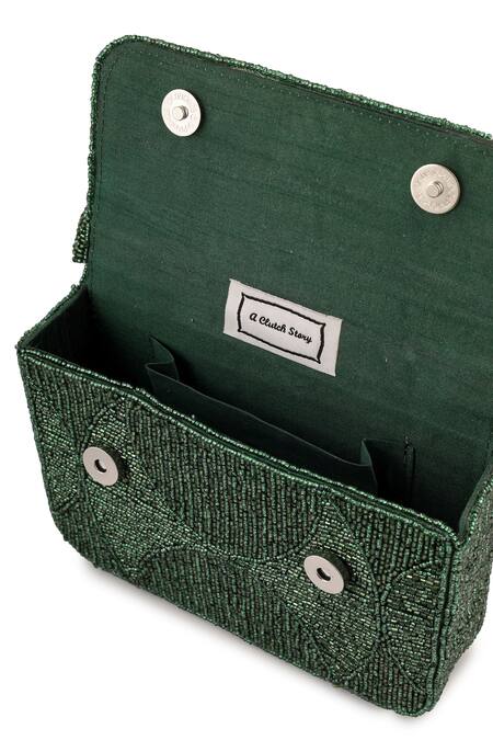 Buy_A Clutch Story_Green Beads Luxe Handbag 