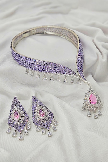 Kavipushp Flower Collar Elegant Necklace Set 