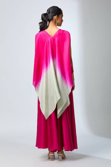 Prisho Embroidered Cape & Ombre Kurta Set 