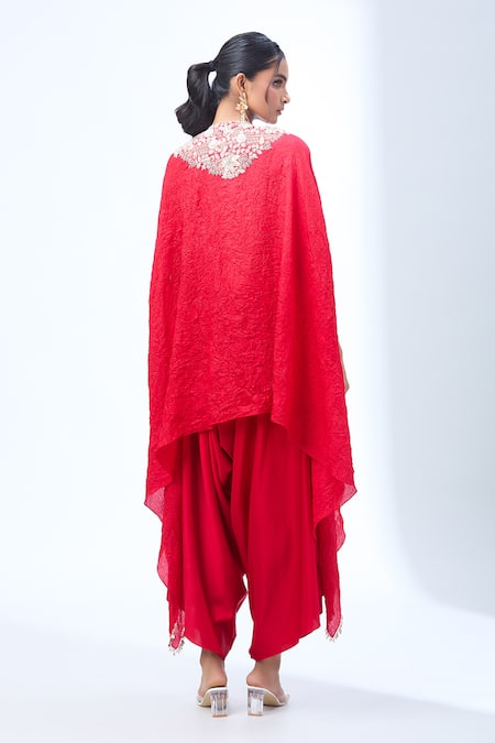 Prisho Floral Embroidered Kaftan & Draped Pant 