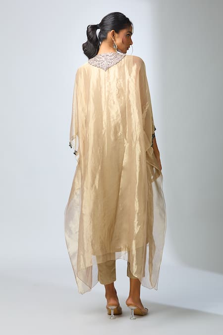 Prisho Dori Embroidered Kaftan Pant Set 