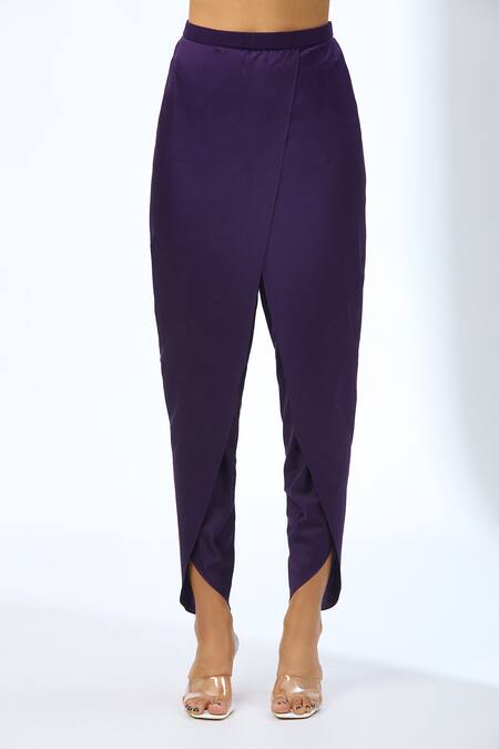 Buy Prisho Purple Chiffon Embroidery, Gota Patti Round Neck Kurta Dhoti Pant Set Online at Aza Fashions Buy_Prisho_Purple Chiffon Embroidery, Gota Patti Round Neck Kurta Dhoti Pant Set _Online_at_Aza_Fashions