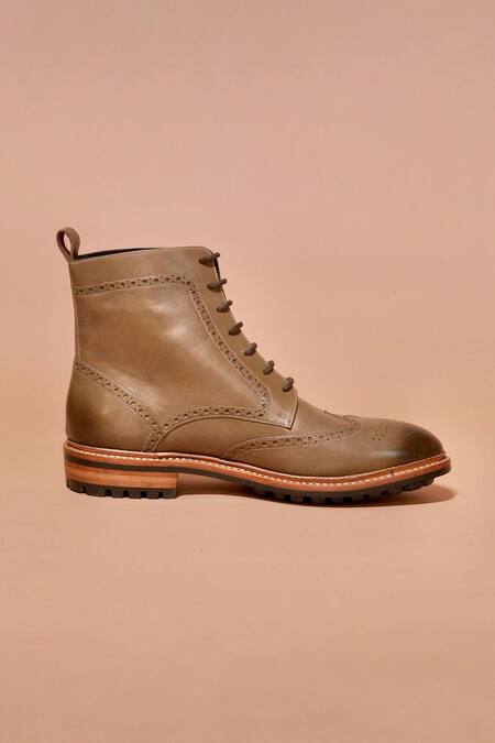 Dmodot Gray Grey Designer Leather Boots Online at Aza Fashions Dmodot_Gray Grey Designer Leather Boots _Online_at_Aza_Fashions