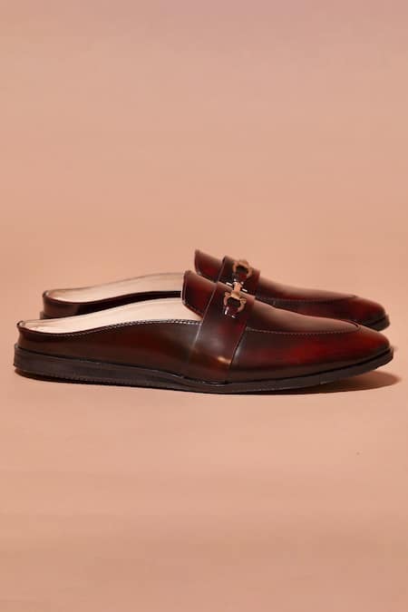 Dmodot Brown Designer Slip-on Shoes Online at Aza Fashions Dmodot_Brown Designer Slip-on Shoes _Online_at_Aza_Fashions