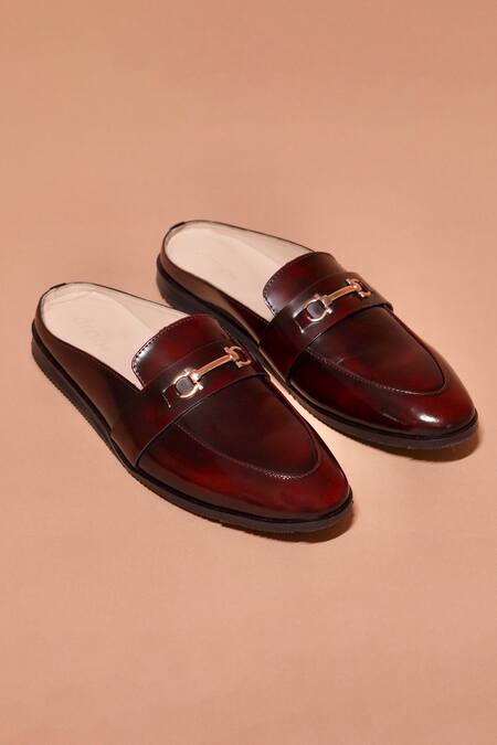 Shop Dmodot Brown Designer Slip-on Shoes at Aza Fashions Shop_Dmodot_Brown Designer Slip-on Shoes _at_Aza_Fashions