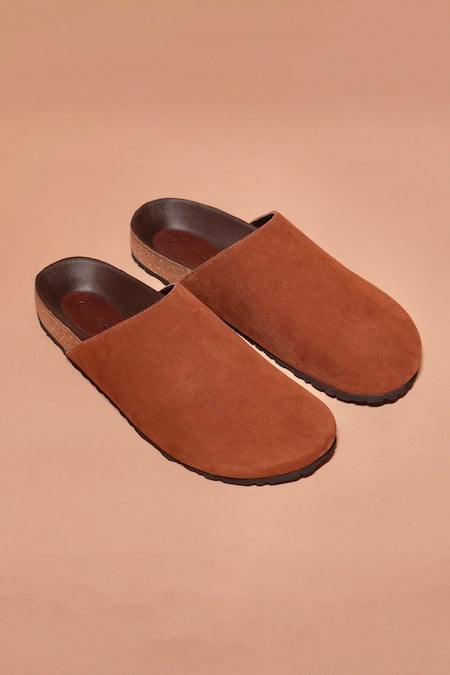 Dmodot Brown Suede Designer Slip-On Shoes 