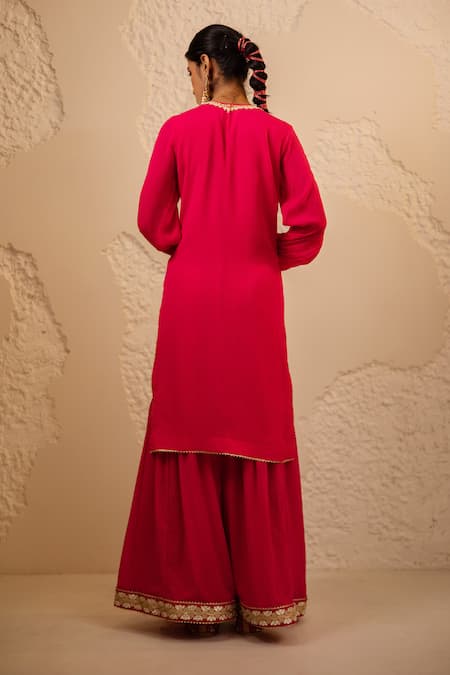 Tuli Shaam Dark Pink Sharara Set 