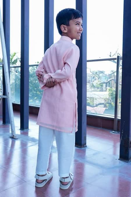 Taber Tikri Designer Pink Chanderi Kurta Set 