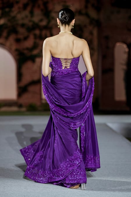 Mishru Purple Bella Saree Set 