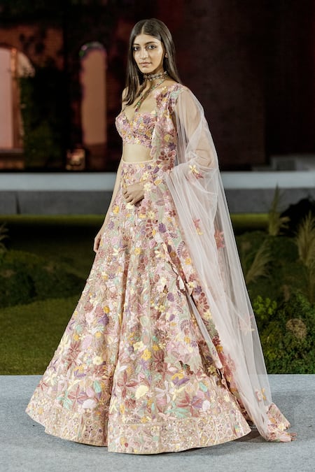 Mishru Husna Brown Mia Lehenga Set 