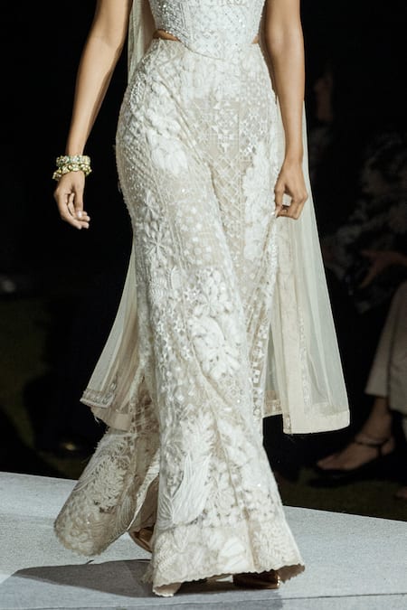 Mishru Cream Tulle Embroidery, Sequins Square Neck Pia Champagne Sharara Set Online at Aza Fashions Mishru_Cream Tulle Embroidery, Sequins Square Neck Pia Champagne Sharara Set _Online_at_Aza_Fashions