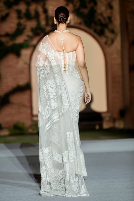 Mishru Ivory Meryl Saree Set 