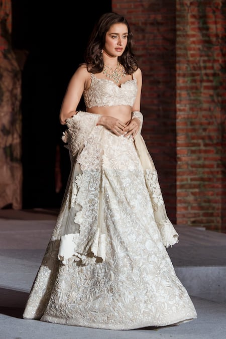 Mishru Ivory Organza Embroidery Scoop Neck Emma Lehenga Set Online at Aza Fashions Mishru_Ivory Organza Embroidery Scoop Neck Emma Lehenga Set _Online_at_Aza_Fashions