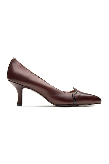 Dang Shoes_Brown Chestnut Genuine Leather Heels _Online_at_Aza_Fashions