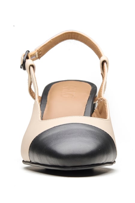 Buy_Dang Shoes_Beige Two-tone Slingback Heels _Online_at_Aza_Fashions